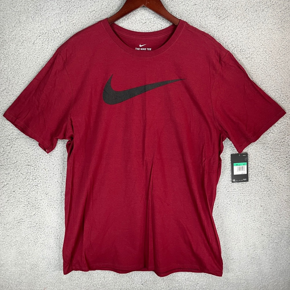 Nike Mens Swoosh Graphic T-Shirt Burgundy Red XL CZ3114-677 Athletic Cut NWT